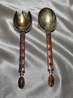 Vintage Norway J  Tostrup Enamel Handle  Sterling Set Of Spoon And Fork