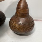 Vintage Tribal Wood Treen Carved Spinning Top Wood Sculpture Pair- Rare Lot  2