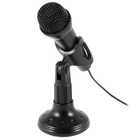 Mini 3 5mm Stereo Studio Speech Microphone Mic W Stand Mount Black For Pc Laptop