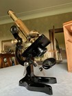Vintage F  Koristka Of Milan - Brass Monocular Microscope - Circa 1920s  Cased