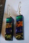 Art Glass Rectangle Drop Earrings