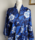 Japanese Style Kimono Cotton Yukata Blue White Floral  No Belt 64  Long