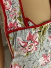 Vintage Full Bib Apron Pink Flowers Handmade   50 