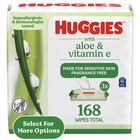  3 Pack  Huggies Wipes With Aloe   Vitamin E  Unscented  3 Flip-top Packs
