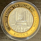 Binion s Las Vegas  10 Silver Strike Token 2008 Casino Marquee New Case