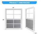 24x36   2 Pack  Single-pane Aluminum Shed Windows White Durable Screws Included