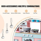 Kitchen Playset Kids Pretend Cooking Play Toy 24 Piece Accessories Pink