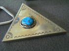 Southwestern Native American Navajo Turquoise Sterling Silver Collar Points Tips
