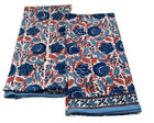 Pomegranate Boho Tea Towels Set Floral Paisley Red Blue 100  Cotton Kitchen Deco