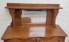 Antique Oak Dry Sink Server Buffet Dresser With Mirror