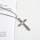 Cross Inside A Cross Pendant Necklace Silver Plated Over Stainless Steel