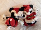 Disney Parks 2012 Mickey   Minnie Mouse Holiday Christmas Santa Plush Set 10   