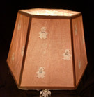Vtg 9    Lamp Shade Baby Bear Handmade Pink White Spider Nos Woodstock 6 Panel