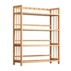 4 Tier Bamboo Shelving Unit  Heavy Duty Adjustable Bookcase Shelf Storage Rack 
