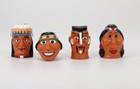 Vintage Kinder Ferrero Surprise Head Indianer Lot 4 Figures