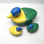 Vintage Ambi Toy Duck Nesting Mother And Babies 3 Piece Bath Toy Primary Colors