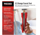 Ridgid 56988 Ez Change Red Plumbing Wrench Faucet Installation And Removal Tool