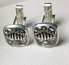 Gold Flamed   Sterling Silver Menorah Judaica  Cuff Links