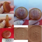 Roman Old Agate Intaglio Seal Stone Double Side Engraving Bead