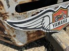 Rare  Vintage Rustic Style Yamaha Motorcycles 30  Metal Sign Embossed W  Wings