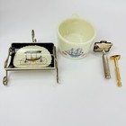 Vintage Old Shaving Mug Besser Safety Razor Gem Light Rockaway Coaster Set