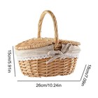 Handmade Wicker Picnic Basket  Willow Woven Storage Hamper For Camping   Fruit