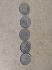 5 Vintage Oversized 3  Novelty Coin Coaster Pewter   1  50 Cents And  4  Dollars