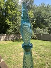 Empoli Italian Vintage Mid Century Modern Blue Wave Art Glass Decanter Bottle