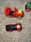 Wooden Brio 5 Train Set With Red Wheels Green Wheel Lot Engine Vintage
