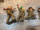 Lot Of 5 Vintage Barclay Manoil Lead Toy Soldier Repaired For Display