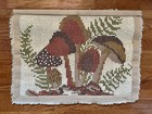 Vintage 1970s Mushroom Mushie Latch Hook Wall Hanging Rug 20    27  Cottage Core