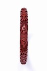 1930 s Chinese Cinnabar Lacquer Deep Carved Carving Enamel Base Bangle Bracelet