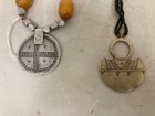 Lot Of 4 Vintage Tuareg Mali Beaded Necklaces Silver Tone Southern Cross Africa