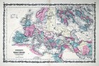 1860 Johnson Map Roman Empire Italia Graecia Athens Rome Italy Egypt Hispania