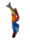 22    Pelican With Fish Hand Carved Wood Tropical Sculpture Bird Decor Tiki Bar