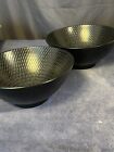 Set Of  9  Oneida Luzerne Black Zen Swirl Porcelain Pedestal Bowls A  Quality