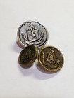 Lot 3 Antique Metal Button Coat Of Arms Lion Motto Spectemur Agendo 12-20mm B1