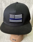 Back The Blue Police Support Flag Patch Black Trucker Snapback Hat Baseball Cap