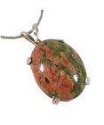 19thc Antique 16ct Unakite silver Pendant  Ancient Medieval Switzerland Alps Gem
