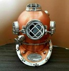 Scuba Antique Us Navy Mark V Diving Helmet   Full Size Brass Scuba Diver Display