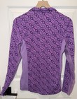 Dover Saddlery 1 4 Zip Pullover Shirt Purple Equestrian Bridle Print Small S