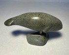 Inuit Native Carved Soapstone Whale Sculpture Signed Carving Number