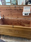 Lane Cedar Chest Wood Storage Trunk Hinged Lid Carved Front Brown