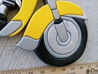 20  Motorcycle Wood Intarsia Wall Art Yellow Touring Bike Biker Hand-painted 