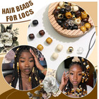 60pcs Wooden Hair Beads For Braid 6 Color Hair Jewelry Braids Loc Dreadlock Acce