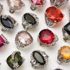 20pcs Women Lady s Jewelry Wholesale Mixed Lots Big Cubic Zircon Rings