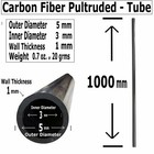  1  Piece - 5mm X 3mm X 1000mm Carbon Fiber Tube - Pultruded Round Tube   