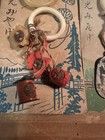 2 Rare Cards W vintage Japanese Celluloid Charms Kobe Pop Out Eyes Early 1930   s