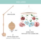 The Peanutshell Deluxe Wooden Crib Mobile Set With Arm Music Box And