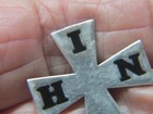 Sterling  Christian Maltese Cross Pin 1886